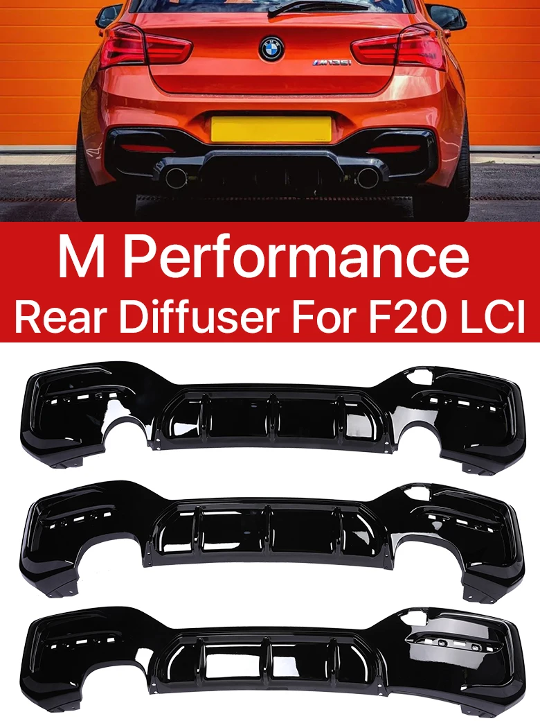 

M Performance Competition CS Style Rear Bumper Diffuser M Sport Diffusor Spoiler Lip For BMW 1 Series F20 F21 LCI 2015 -2019