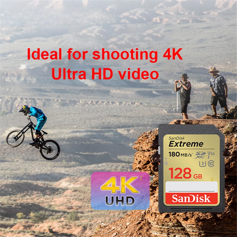 SanDisk ͽƮ SD ޸ ī, 4K 5D3 5D4 6D 80D 750D SLR ī޶ ī C10 U3 V30 , UHD 256GB, 128GB, 64GB, SDXC 180 MB/s, 32GB 