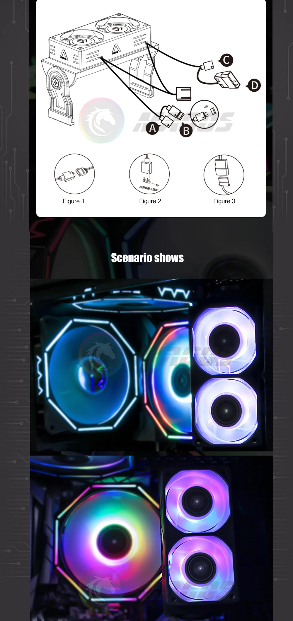 radiador refrigerando da ram de alseye com controle de temperatura duplo do refrigerador de memória do apoio do fã de