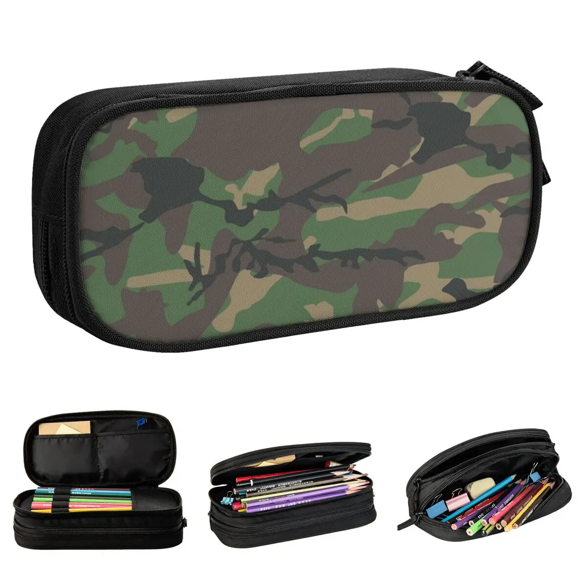 

Jungle Camouflage Pencil Case New Army Military Camo Pen Box Pencil Bags Student Large Storage Office Cosmetic Pencilcases