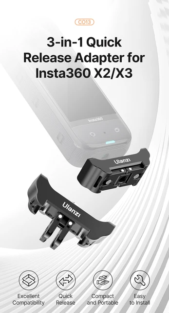 Adaptateur Magnétique Insta360 X5 - Libération Rapide - Alliage Aluminium