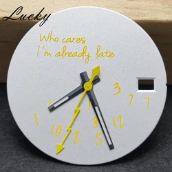 Elegant DIY Watch Dial Set - 28.5mm with Coordinated Hands - Who Cares, It's Already Late Design - 28.5mm (Top 2.Yellow)
