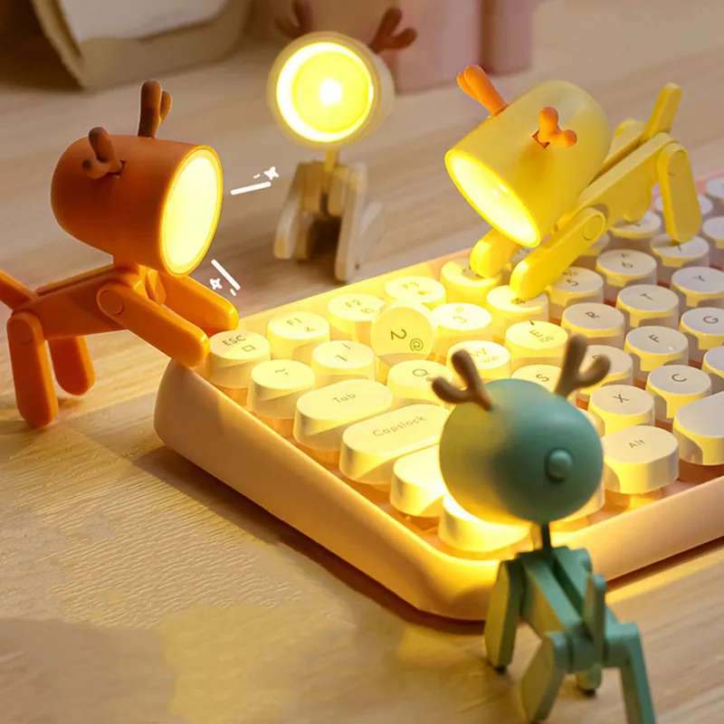 

Led Desk Lamp Kawaii Mini Cute Book Night Light for Bedroom Study Office Reading Eye Protection Small Table Lamp with Battery