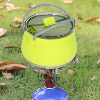 Ultra-Lightweight Collapsible Cook Pot Compact Camping Kettle 1 Liter And With Lid Silicone Cookware For Travel Camping 3