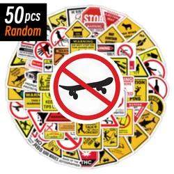Vibrant Warning Pattern Sticker Pack - Assorted Decals for DIY Projects and Accessories (50pcs Random)