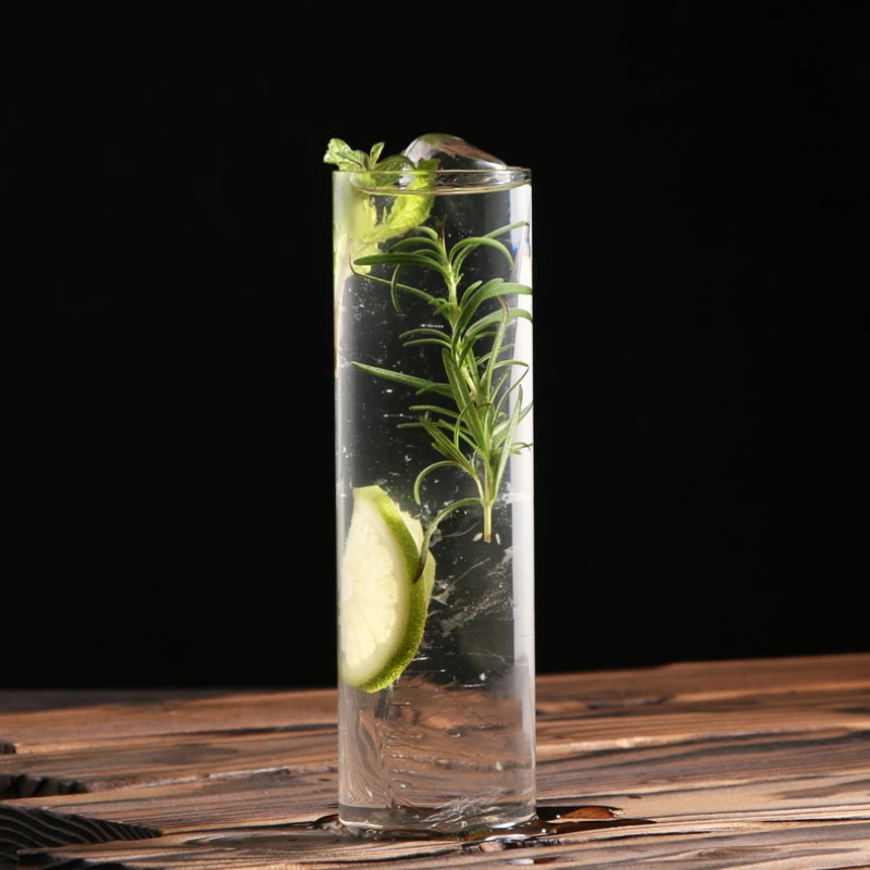 Japanese Style Cocktail Glass Straight Light And Thin Colin Glass Highball Long Cup Juice Water Cup For Home Bar