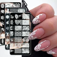 Nail Art Stamping Plates Lace Textured Flower Petal Leaves Images Stamp Templates Polished Printing Stencils Molds Tools KEBC-20 1