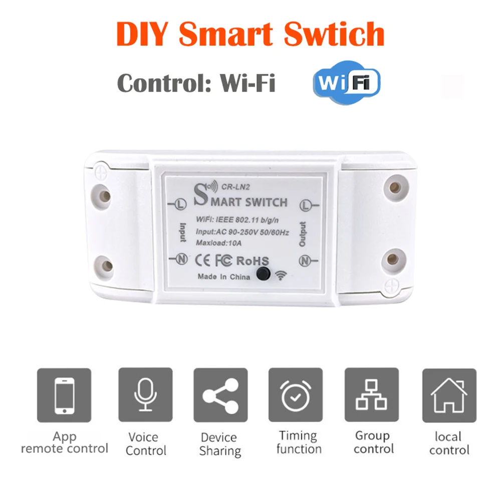 Interruttore Smart WiFi 2 Vie COLOROCK MINI | Modulo Relè Intelligente Compatto, Controllo Da App Tuya/Smart Life, Voce Con Alexa E Google Home, 16A - copertina