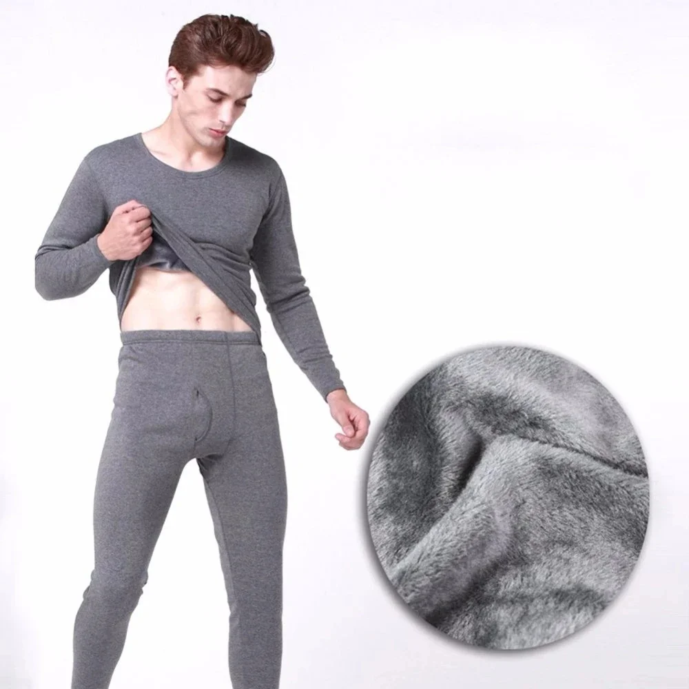 

Winter Thermal Underwear Sets Men Fleece Thermo Long Johns Tops Pants Indoor Casual Clothing Pajamas Suit 4XL