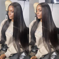 Perruque Lace Closure Wig brésilienne naturelle, cheveux lisses, 13-4-13 pouces 4