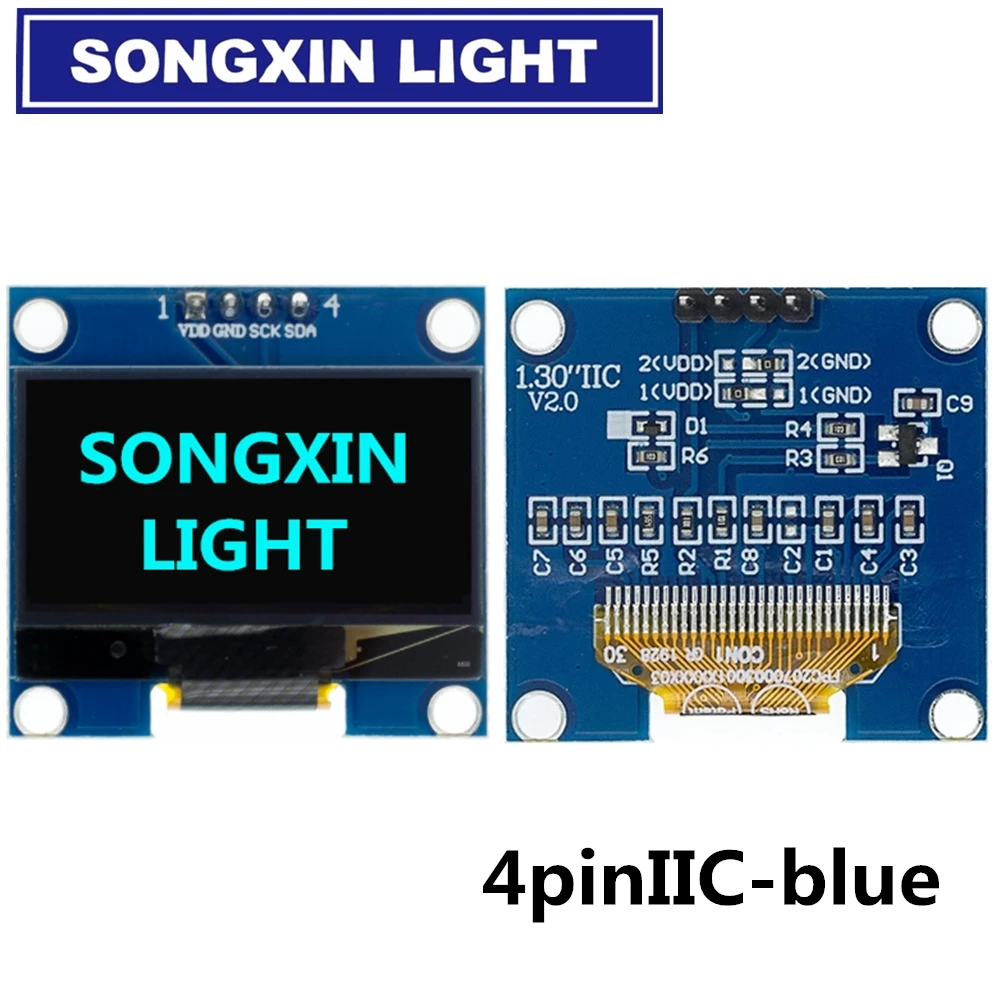 OLED Display Module 1.3" 128X64SPI/IIC I2C Communicate White/Blue Color