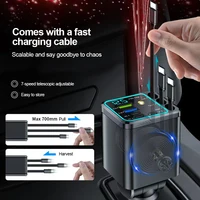 Chargeur de voiture 5 en 1 66W Max avec câble rétractable PD30W + écran de tension 2,4a charge ultra rapide 22,5W pour iPhone et Android 4