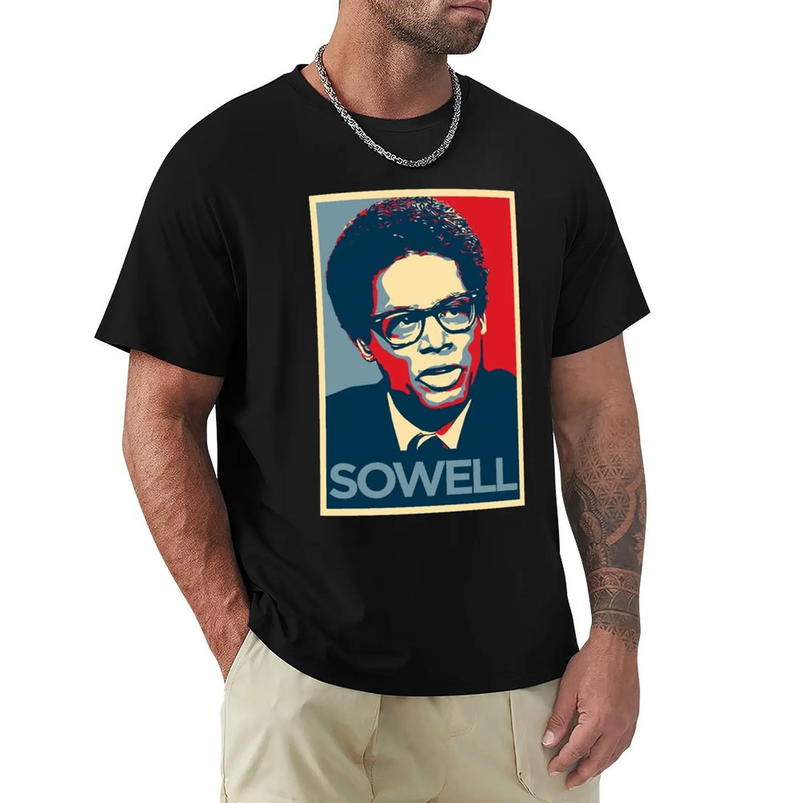 

Thomas Sowell in color Classic T-shirt quick-drying funnys summer top sports fans plain t shirts men