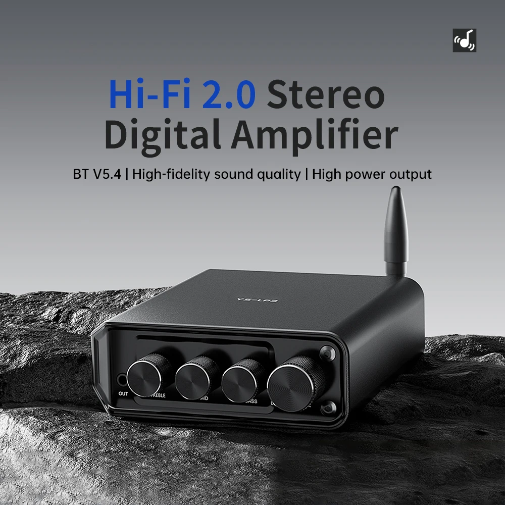 YS-LP3 TPA3116 클래스 D 증폭기 Bluetooth 5.4 2.0 채널 50Wx2 HiFi 스테레오 오디오 증폭기 디지털 증폭기 볼륨 조절 가능