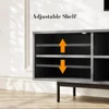 Black Long TV Stand for 85 Inch TV,95'' Solid Wood Media Console with Doors, Entertainment Center for Living Room & Bedroom 4