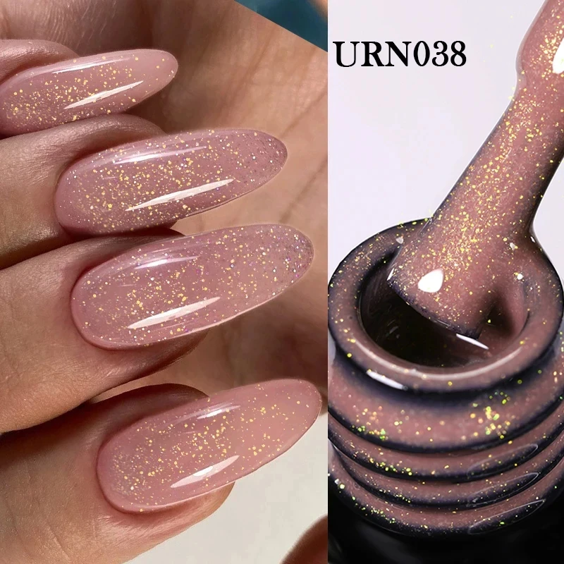 UR SUGAR 7.5ML Nude Glitter Nail Gel Polish Semi Permanent Soak Off UV LED Gel Varnish Nail Art Manicure Base Gel Top Coat