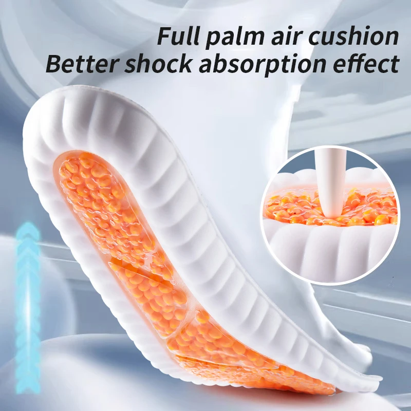 Air cushion TPU Upgraded Sports Shock Absorption Insoles High Elastic Running Sneaker Pads Rebound Deodorant Comfortable Feet