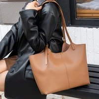 Sac fourre-tout en cuir véritable naturel pour femmes, sac à main en cuir de vache souple de grande capacité, sacs à bandoulière de luxe pour dames 3