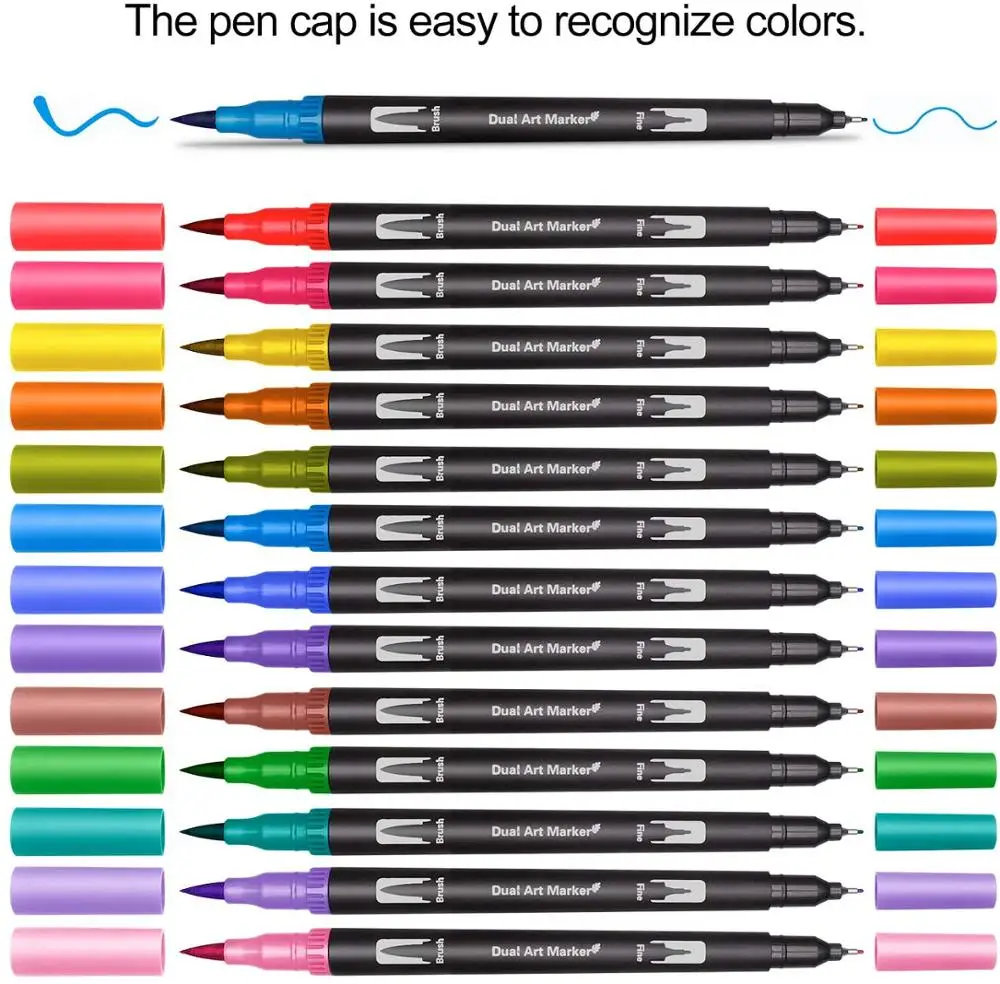 60pcs Dual Tip Brush Pens