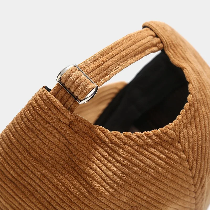 Spring Autumn Corduroy Baseball Cap Women Men Unisex Vintage Solid Snapback Hip Hop Hats Winter Adjustable Outdoor Sport Hat