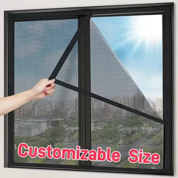 Moustiquaire de taille personnalisable, légère et respirante, anti-insectes, auto-adhésive, écran de fenêtre réutilisable, Protection contre les insectes 1