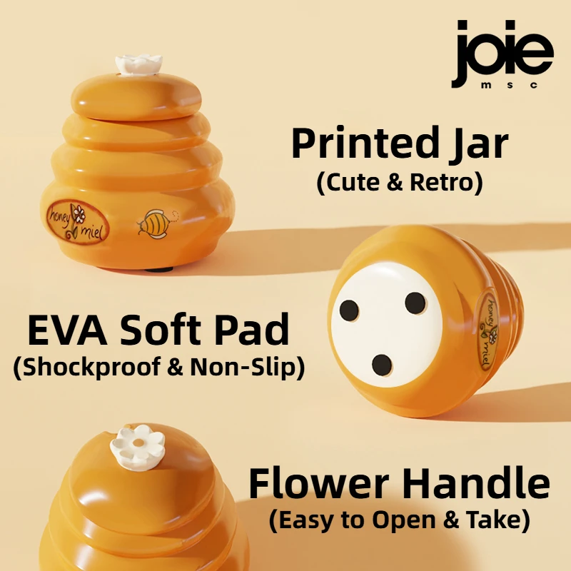 Hiceeden Lot de 2 pots à miel en céramique avec cuillère en bois et couvercle, 334,5 g, jaune abeille en relief pour cuisine, décoration, café, thé