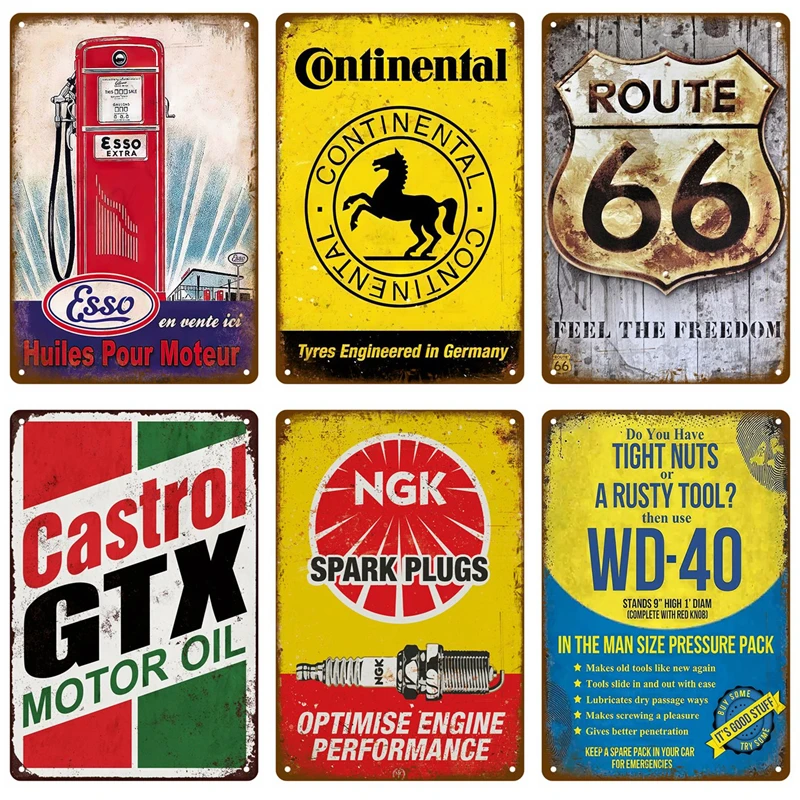 Metal Sign Ricambi Auto Vintage Tin Sign Poster Man Cave Plate Motor Oil Garage Cars Wall Art Decor Stickers Decorazione Targa A Gas