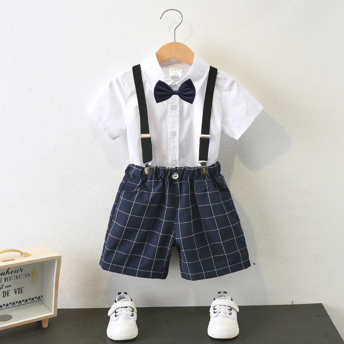 Children Clothing Sets Baby Boy Clothes Toddler Solid Shirt Plaid