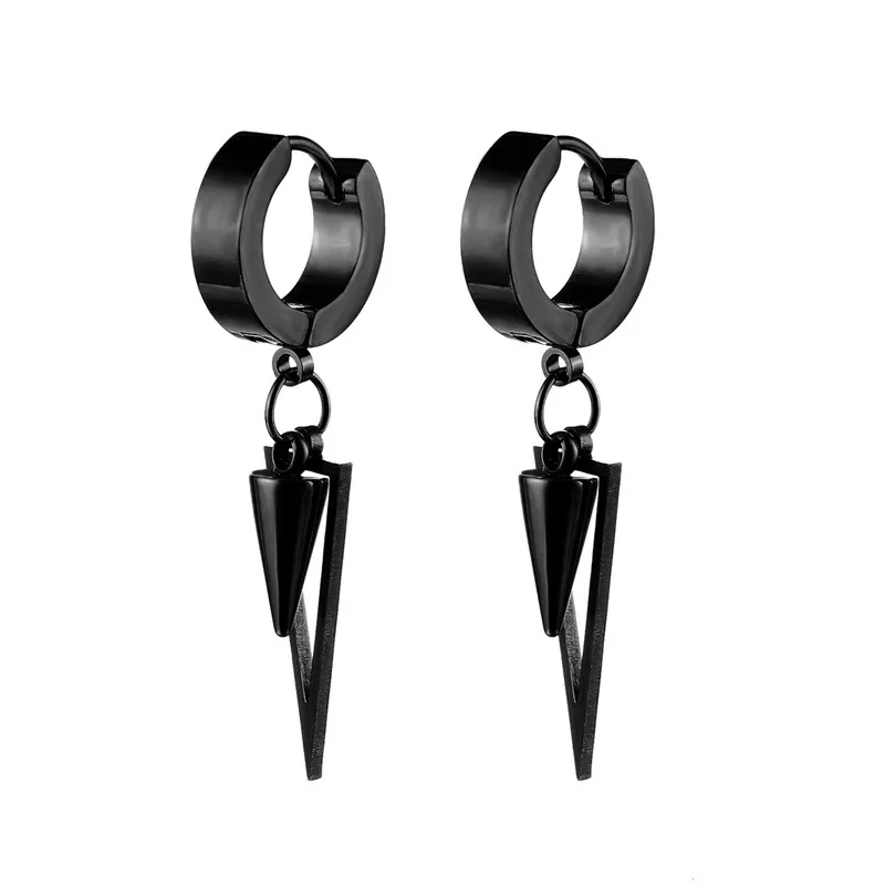 Drop Earrings Fashion Punk Black Arrow Stainless Steel Drop Earrings Women Men Gothic Street Pop Hip Hop Ear Jewelry Statement