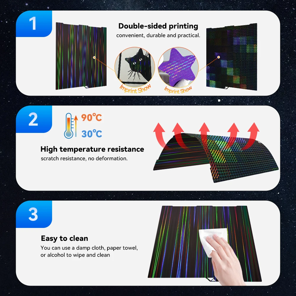 Textured PEI 3D Printer Build Plate with Smooth Magnetic Sheet