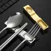 Chopstick Rest Groove Mirror Polished Fork Holder Cutlery Rest Stainless Steel Chinese Style Dinner Spoon Stand 1