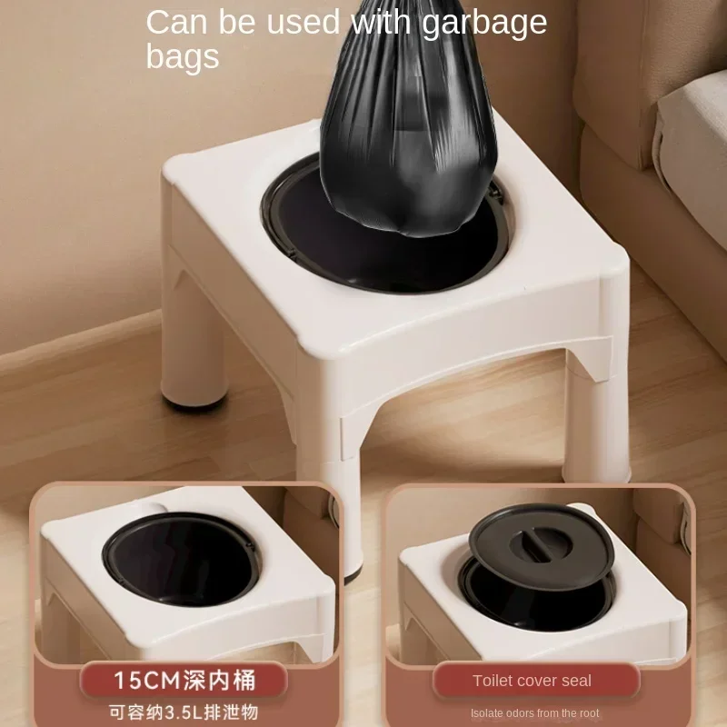 Stable Non-Slip Adult Commode, Portable Toilet Seat Stool, Household Elderly Women Aid, Indoor Use, Non-Slip Commode 5