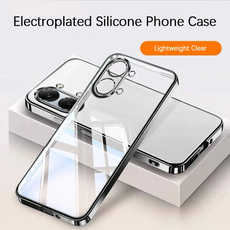 Clear Plating Silicone Soft Shockproof Full Protection Case