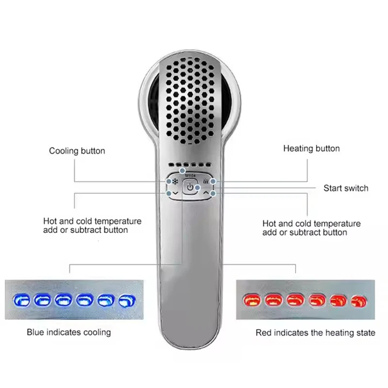 Hot Cold Hammer Home Facial Massager Lead-in Device Skin Lifting Tighten Rejuvenation Anti-aging Moisturizing Beauy Machine