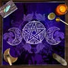 Mystery Purple February Five Star Tarot Wallpaper Magical Altar Cloth Magical Wallpaper Tarot Divination Mat 4