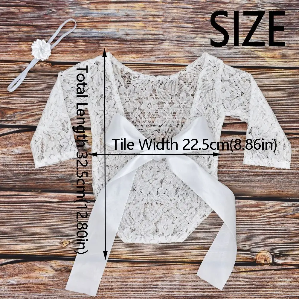 2Pcs/Set Creative Infants Photo Clothing Bow Tie Design Floral Newborn Photography Props Solid Color Hollow Back