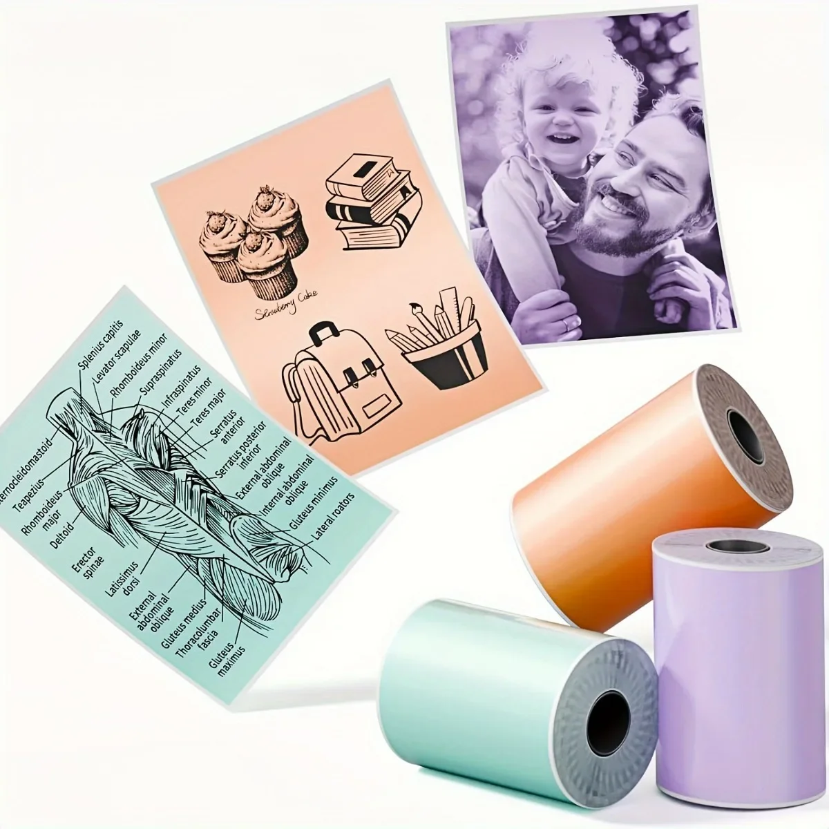 57mm Instant Camera Refill Print Paper White/Color Edge Thermal Paper HD Photo Compatible with All 57mm Pocket Thermal Printer