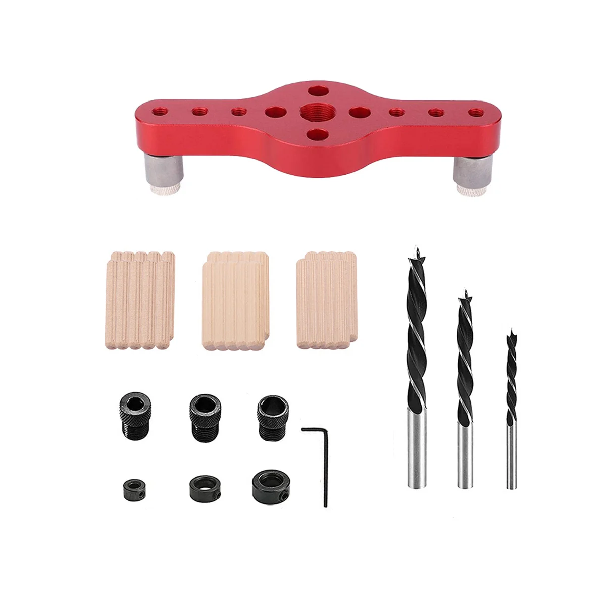 

Vertical Pocket Hole Jig Woodworking 6/8/10mm Drilling Locator Wood Dowelling Centering Drill Guide Kit Hole Puncher