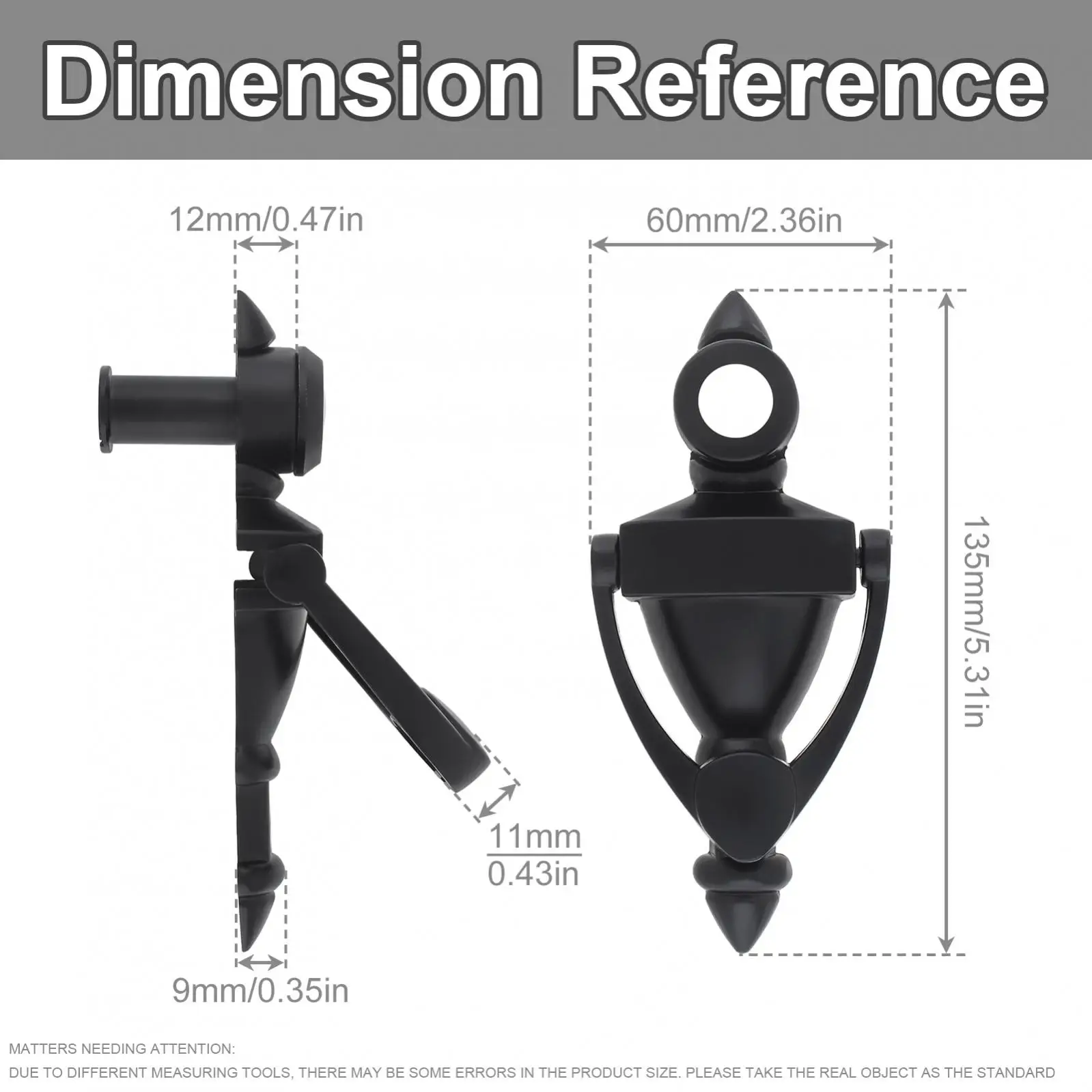 Door Knocker 5 Inch Silver Zinc Alloy Door Knocker with 180 Degree High Definition Door Viewer Security Peek Peep Holes Handle