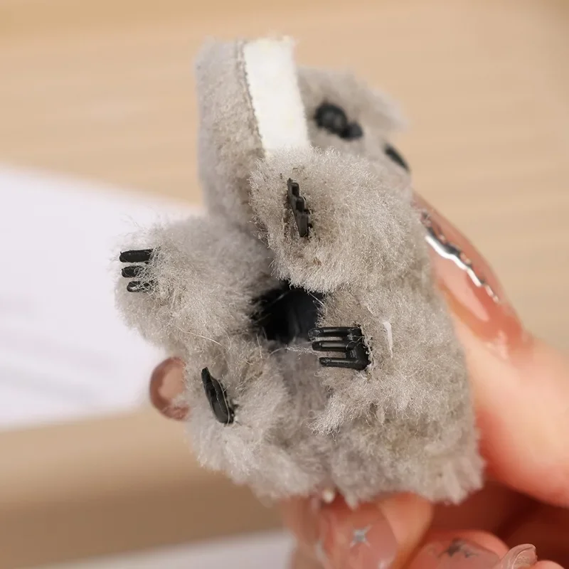 Cartoon Plush Koala Bear Hair Clips Cute Fluffy Animal Hairpins for Girls Women Non Slip Headwear Koala Barrettes Accessories