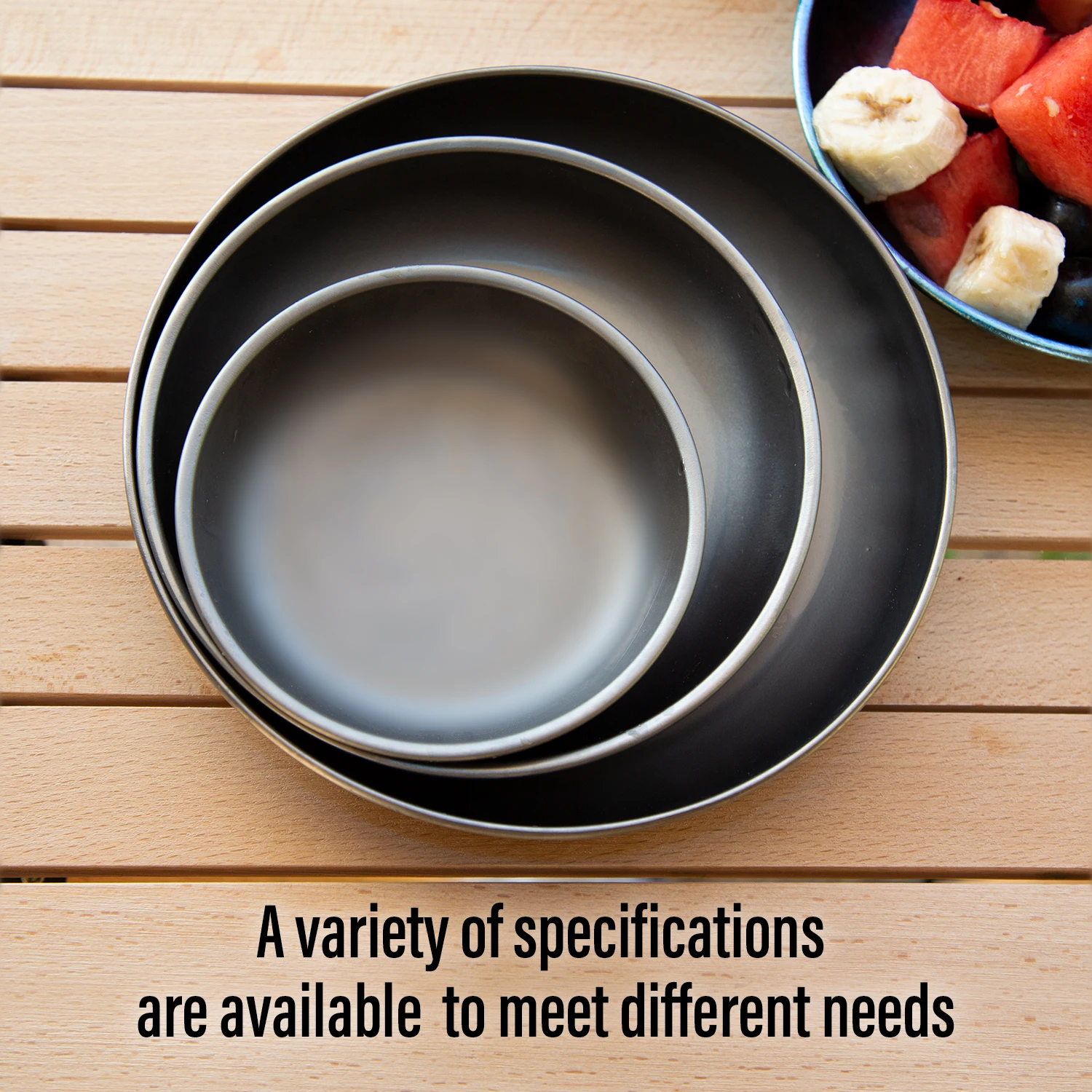 TiTo Titanium Plate Dish Outdoor Camping Tableware Ultralight Round