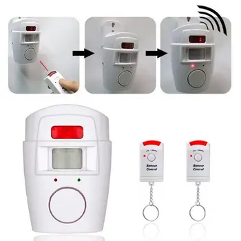 Wireless Motion Sensor Detector Alarm for Home Door Window Garage Alarm Security System 120dB Loud Siren with 2 Controls 4