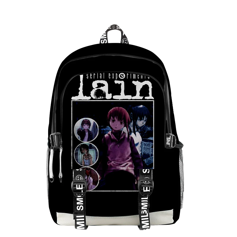 2023 Serial Experiments Lain Students Boys Girls Schoolbag Harajuku Rucksack Backpack Streetwear Students Backpack Zipper Pack