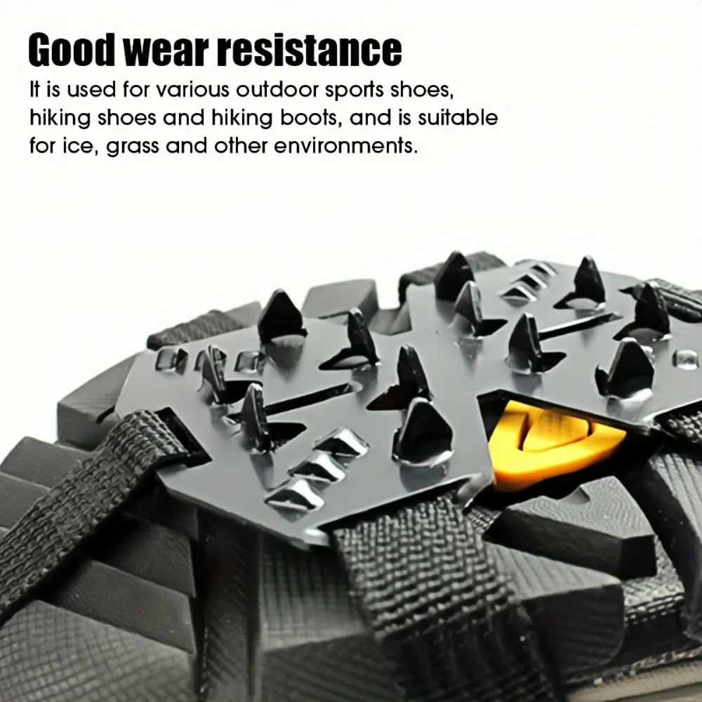 Ice Gripper Spike 2pcs/set 24-Tooth Home Anti-Slip Set Anti-Skate Claws Ice and Snow Shoe Covers For Hiking Rock Climbing Walking Running