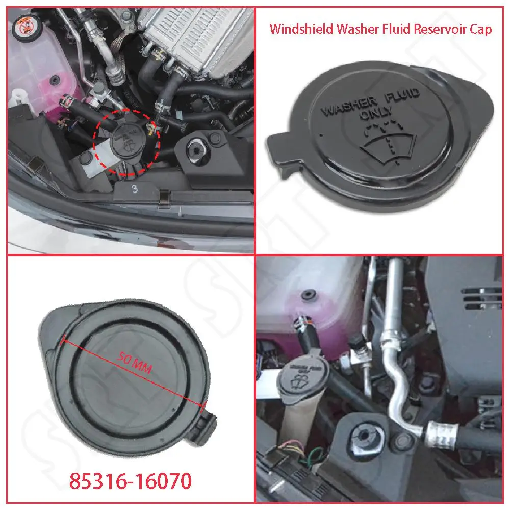 

Car Accessories Fits for Toyota Yaris RS STD 4 Cyl 1.5L 2006-2018 Auto Windshield Wiper Washer Fluid Reservoir Cap 85316-16070