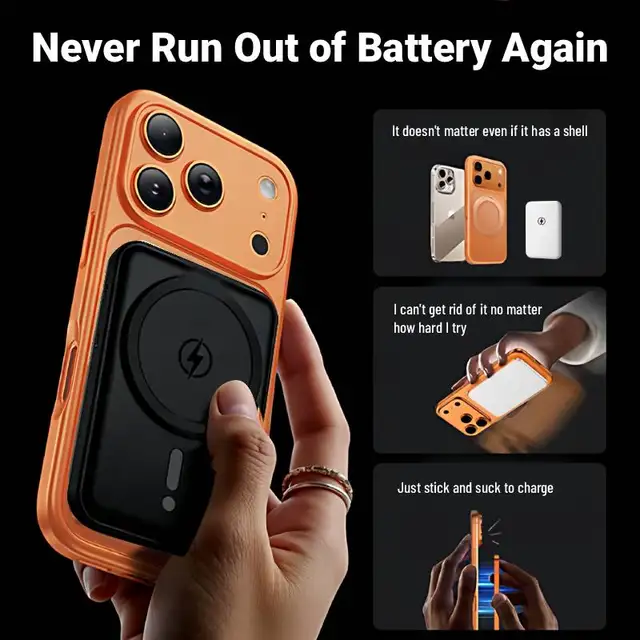 Magnetic Wireless Charger 10000mAh: 15W PD Fast Charging Power Bank for iPhone 16/17、15/14/13/12 Series