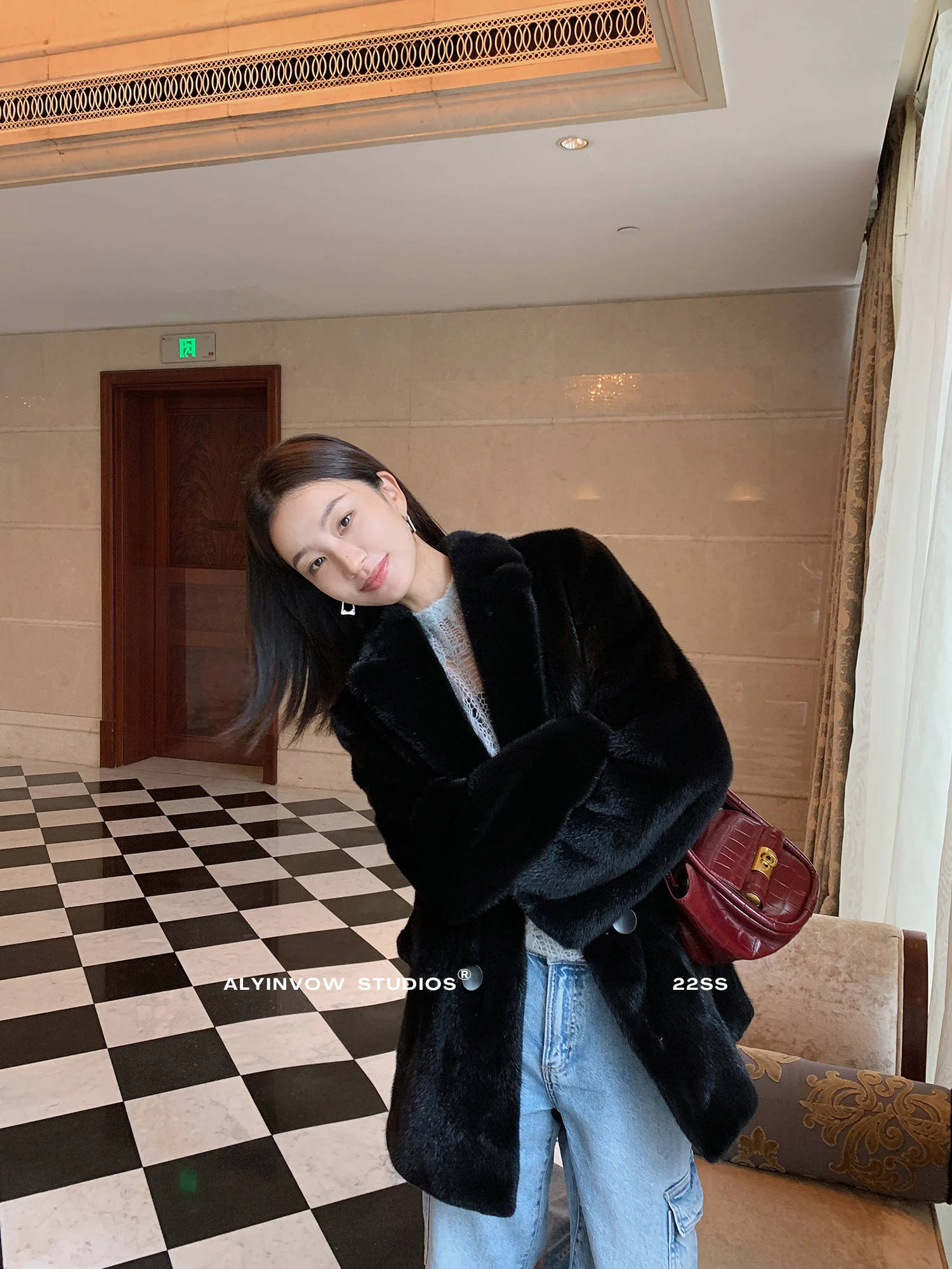 HDHOHR 2023 100% 진짜 밍크 모피 코트, 여성 패션 필수 천연 밍크 모피 코트, 따뜻한 정장 칼라 아우터, 겨울 모피 재킷