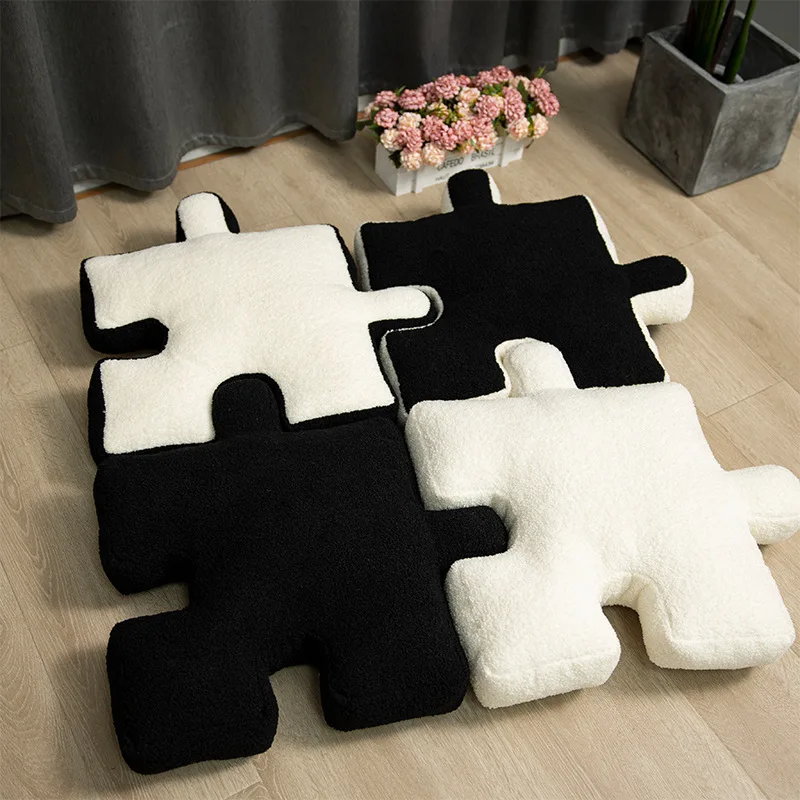 

Bubble Kiss Creative Puzzle Block Seat Cushion Special-shaped Nordic Cushion Home Decor Pillow for Sofa Living Room Wool Pillows