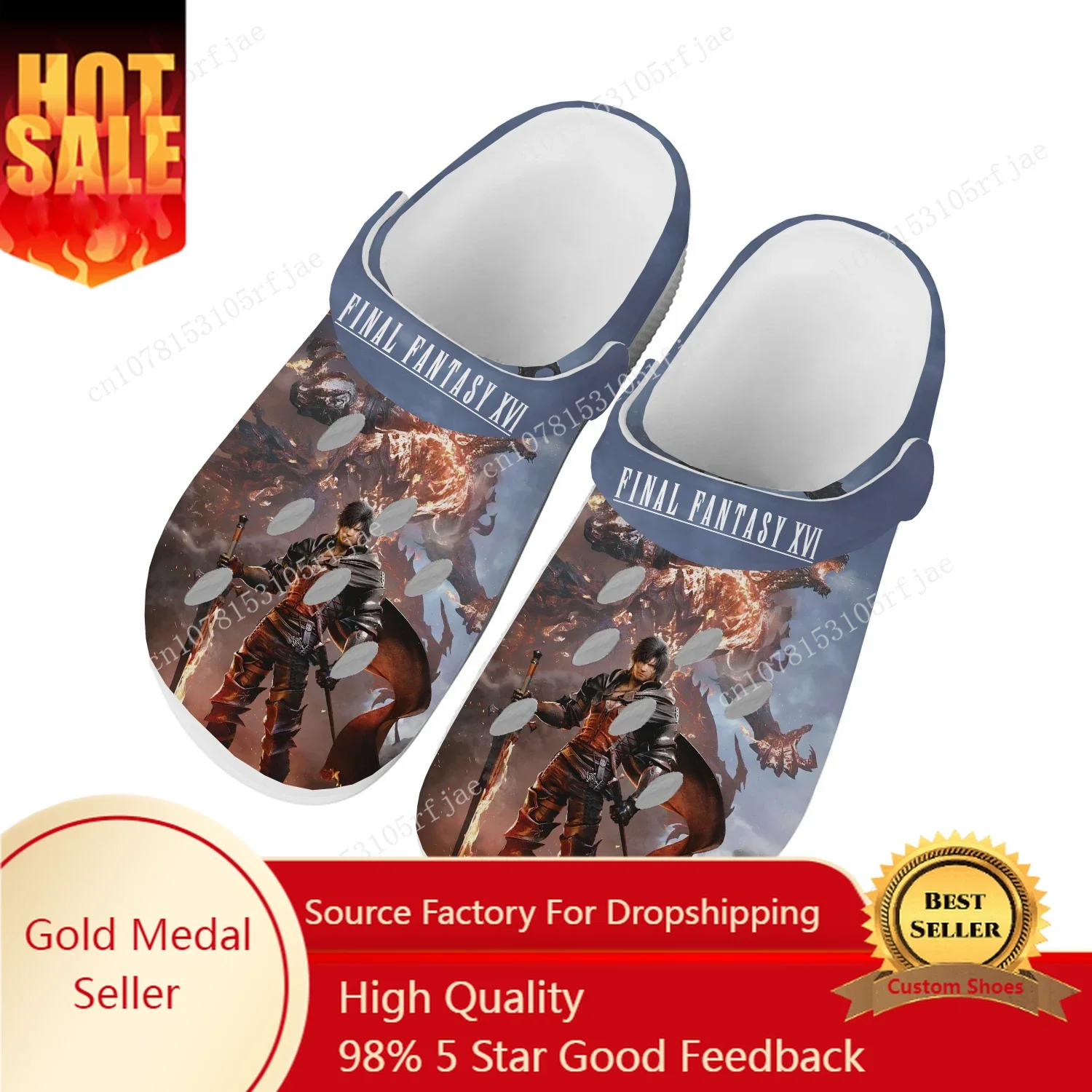 

Final Fantasy 16 Home Clogs Cartoon Game Men Women Teenager Custom Built Water Shoes Fashion Garden Beach Hole Slippers Sandals