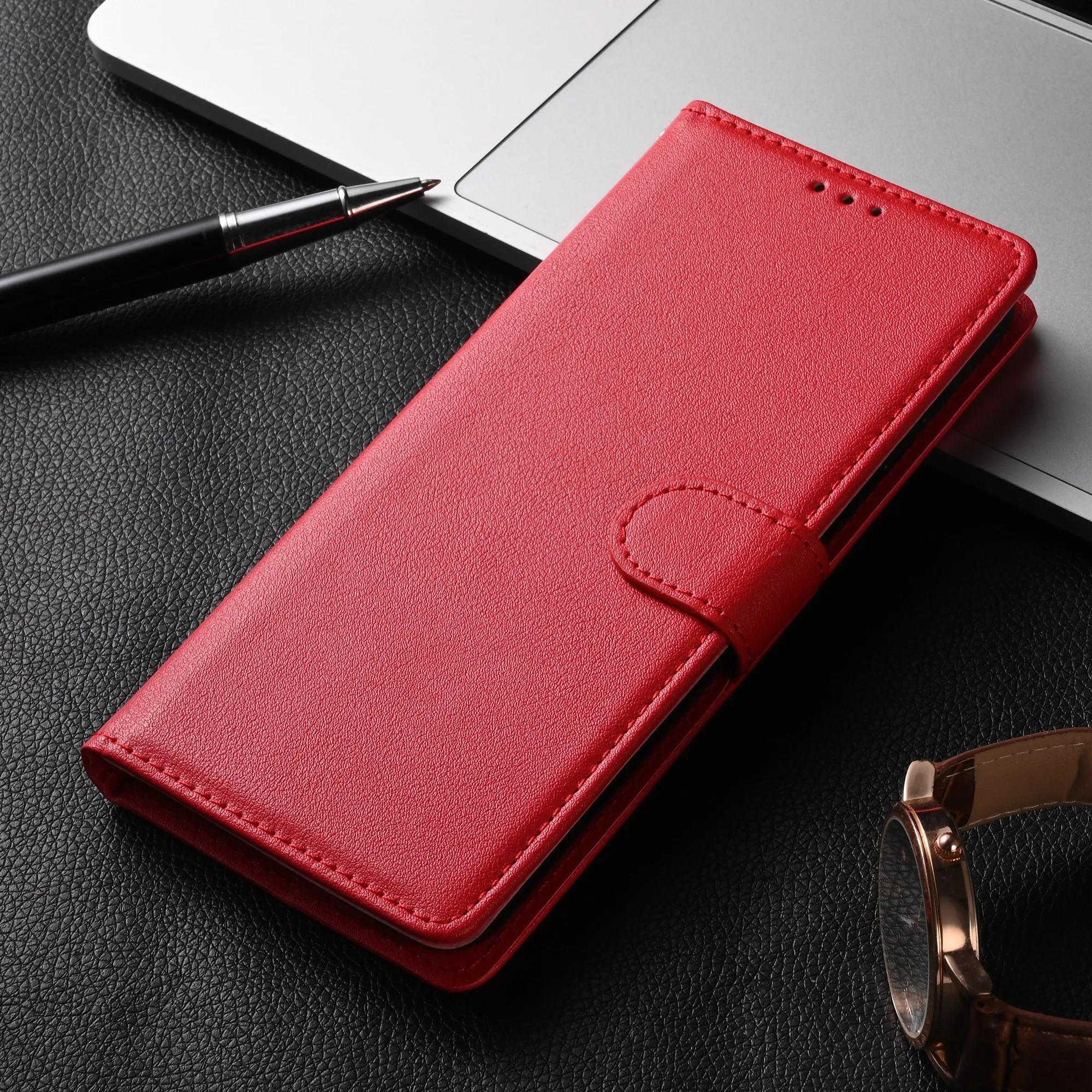 Premium PU Leather Flip Wallet Cover with Card Slots